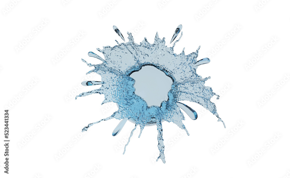 3d whirlpool clear blue water scattered around, water splash transparent, isolated. 3d render illustration 3d whirlpool clear blue water scattered around, water splash transparent, isolated. 3d render illustration