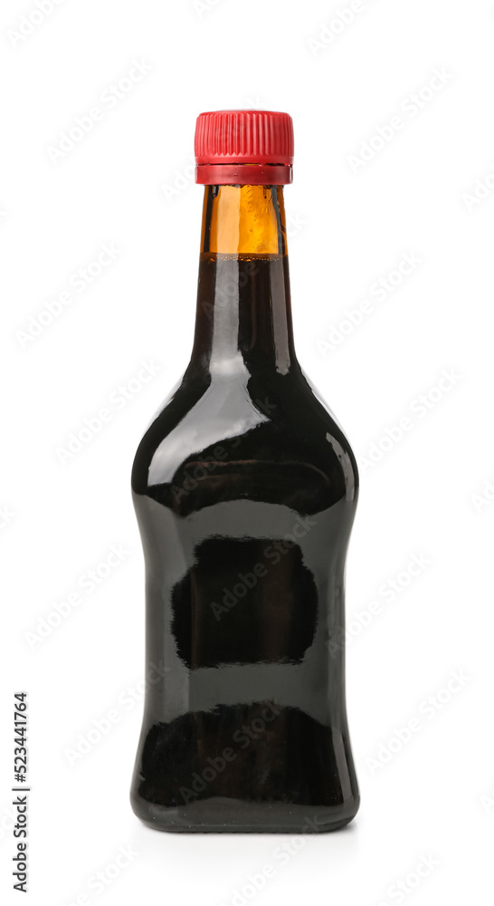 Bottle of soy sauce on white background Bottle of soy sauce on white background