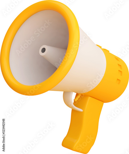 megaphone ,Yellow megaphone is used to broadcast and communicate messages, notifications.
