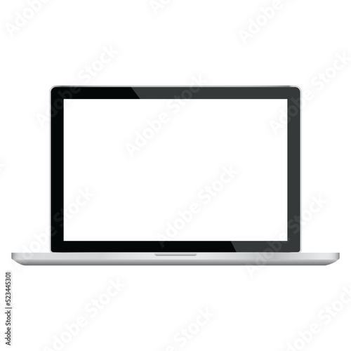 Modern glossy laptop isolated.