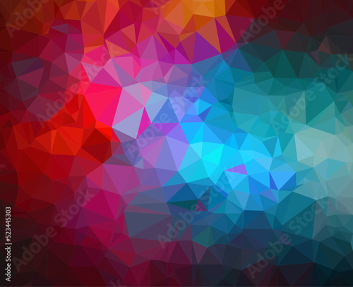 Multicolor polygonal illustration  which consists of triangles. Geometric background in Origami style with a gradient. Triangular design for your business. Rainbow  spectrum image.