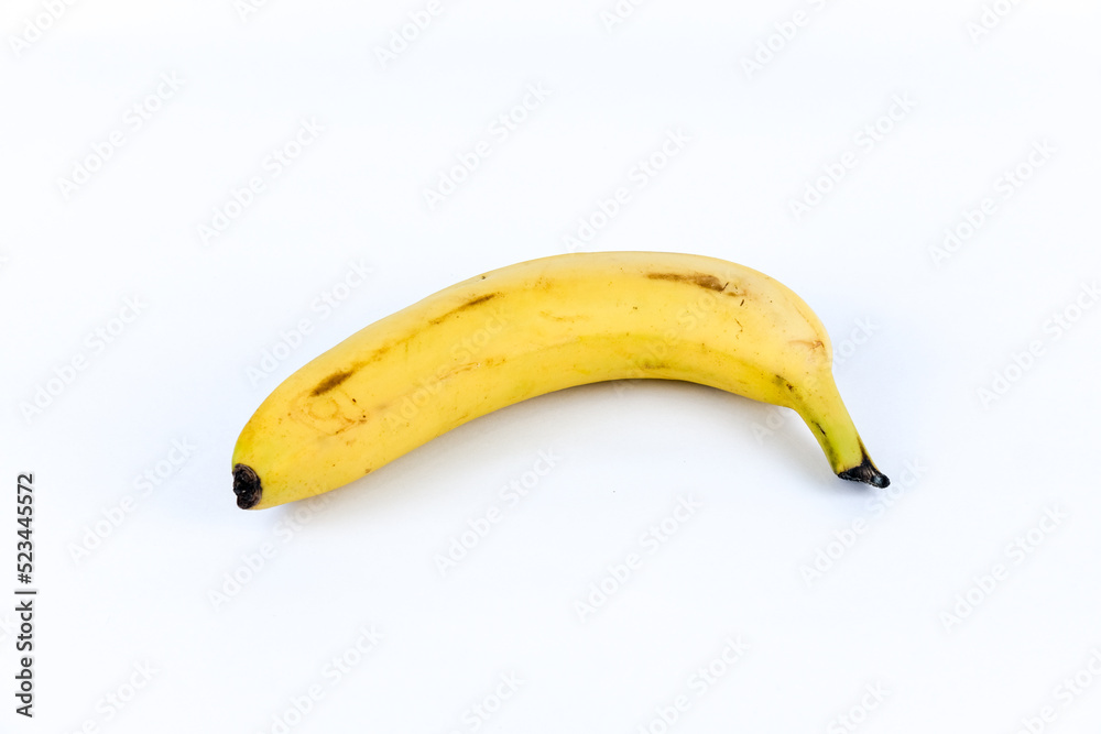 banana on white background. banana with good ripeness.