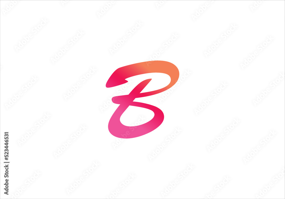 abstract art alphabet letter b logo with gradient abstract art alphabet letter b logo with gradient