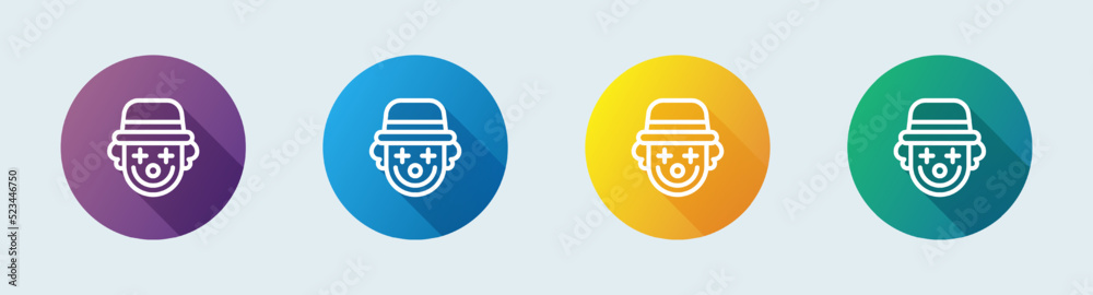 Clown line icon in flat design style. Joker signs vector illustration. Clown line icon in flat design style. Joker signs vector illustration.