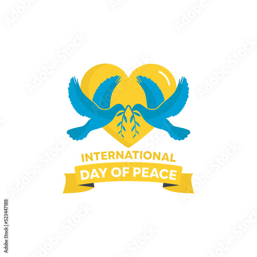 September 21, international day of peace. Concept illustration world peace is present. Vector depict.