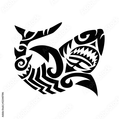 great shark tribal tattoo