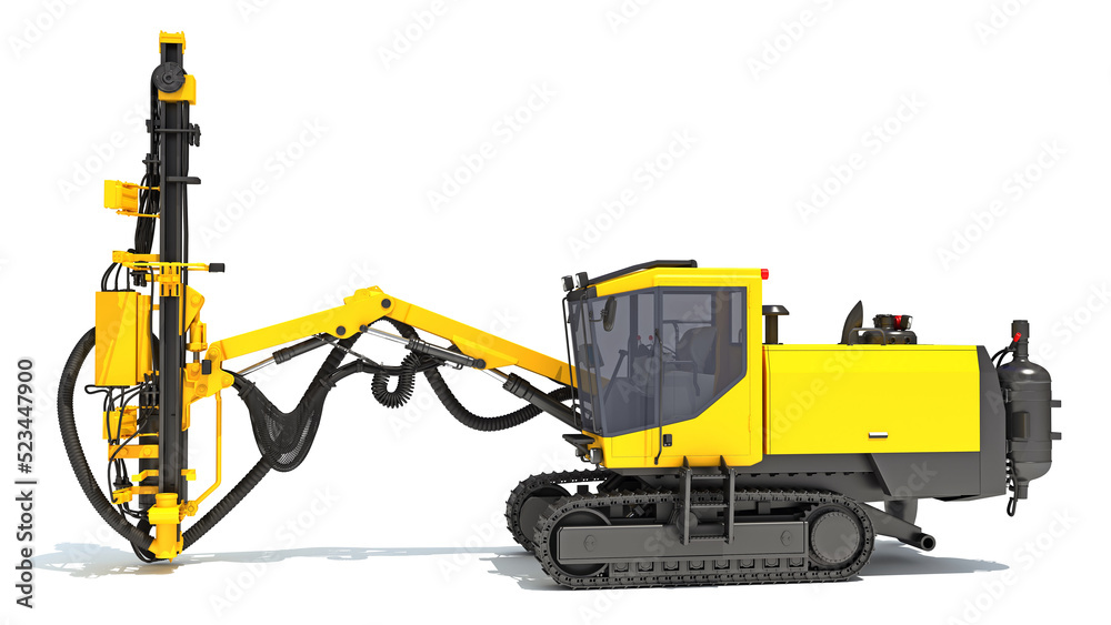 Obraz premium Surface Drill Rig 3D rendering on white background