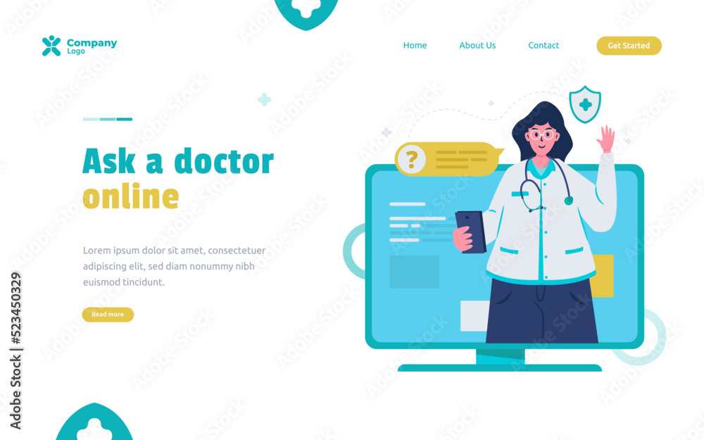 Ask a doctor online illustration Ask a doctor online illustration