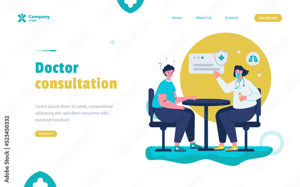 Doctor consultation flat design illustration concept Doctor consultation flat design illustration concept