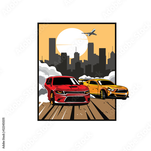 speed car, an illustration of racer