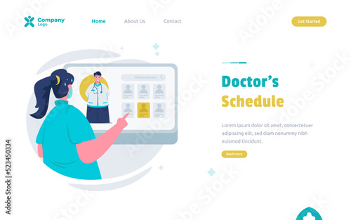 Flat design finds doctor schedule concept