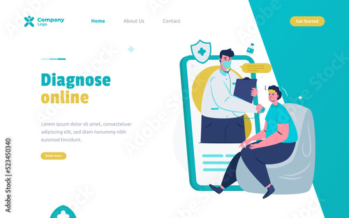 Doctor diagnosing patient for online medicare concept