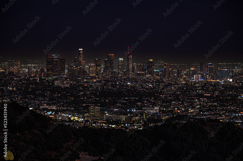 city skyline at night