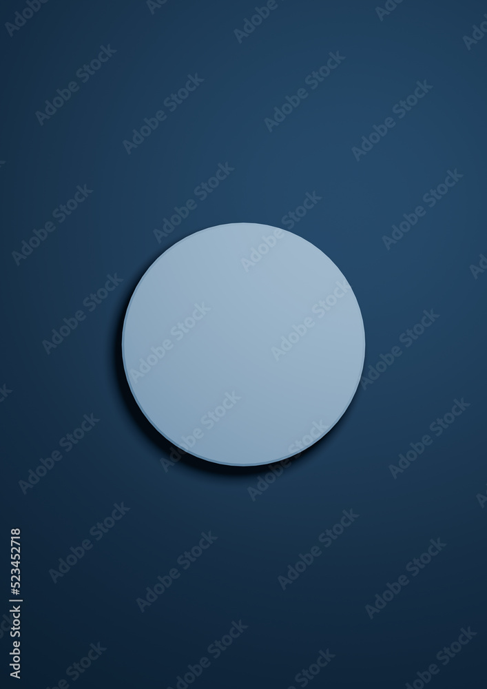 Dark, aqua blue 3d Illustration simple minimal product display background top view flat lay with one cylinder, circle podium or stand from above Dark, aqua blue 3d Illustration simple minimal product display background top view flat lay with one cylinder, circle podium or stand from above