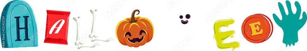 Halloween Typography, flat design Halloween Typography, flat design