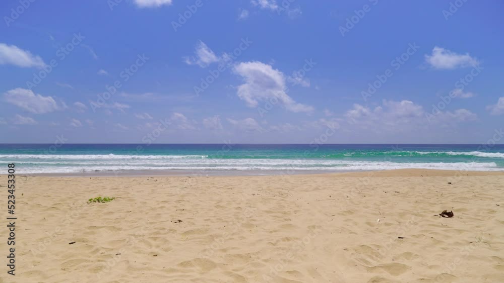 Phuket beach sea, View of beach sea on sun light in the summer. At Karon Beach, Phuket, Thailand. 4K UHD, Video Clip. ProRes HQ 4:2:2 Phuket beach sea, View of beach sea on sun light in the summer. At Karon Beach, Phuket, Thailand. 4K UHD, Video Clip. ProRes HQ 4:2:2