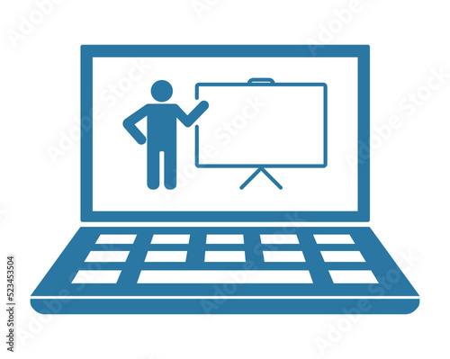 teacher on laptop computer monitor
