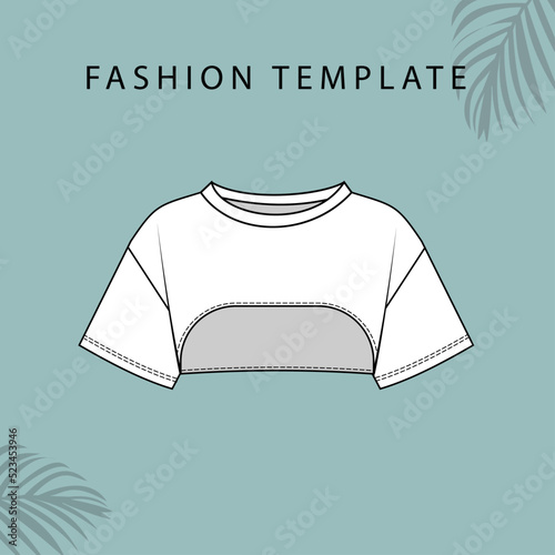 CROP T-SHIRT FASHION FLATS TEMPLATE