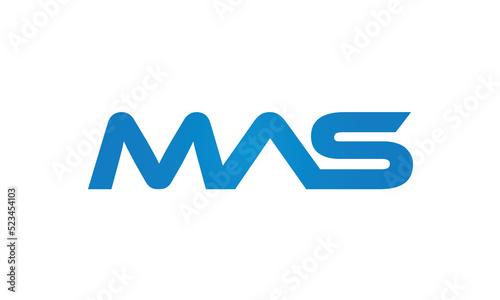 MAS letters linked logo design, Letter to letter connection monogram concepts vector alphabet