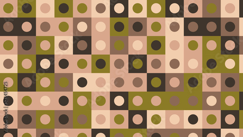 green, olive, brown and beige geometric pattern, seamless wallpaper for fabric, tile and tablecloth