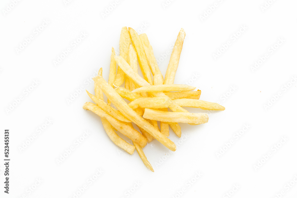 French fries on white background French fries on white background