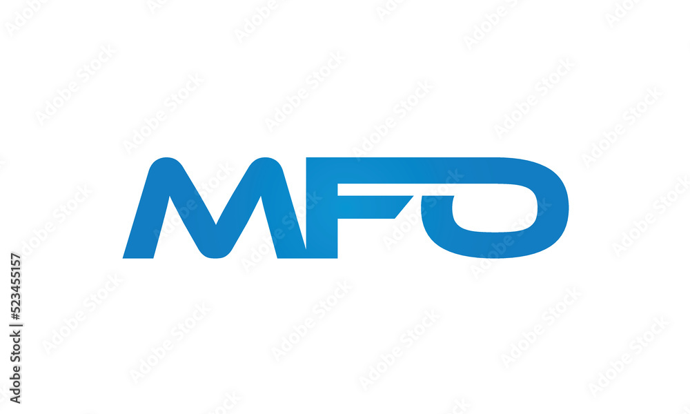 MFO letters linked logo design, Letter to letter connection monogram concepts vector alphabet