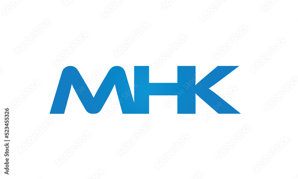MHK letters linked logo design, Letter to letter connection monogram concepts vector alphabet