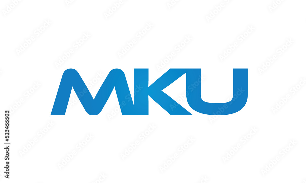 MKU letters linked logo design, Letter to letter connection monogram concepts vector alphabet