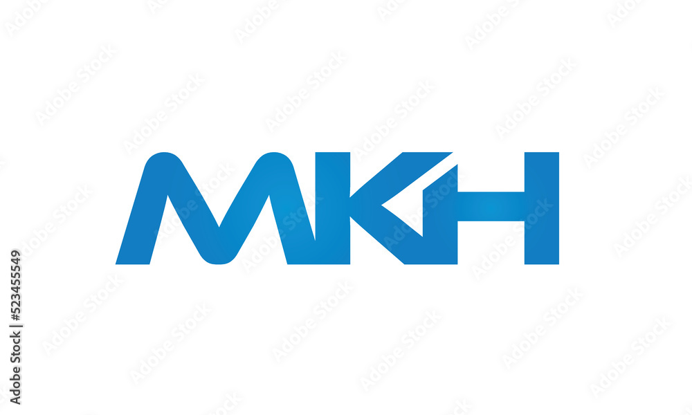 MKH letters linked logo design, Letter to letter connection monogram concepts vector alphabet