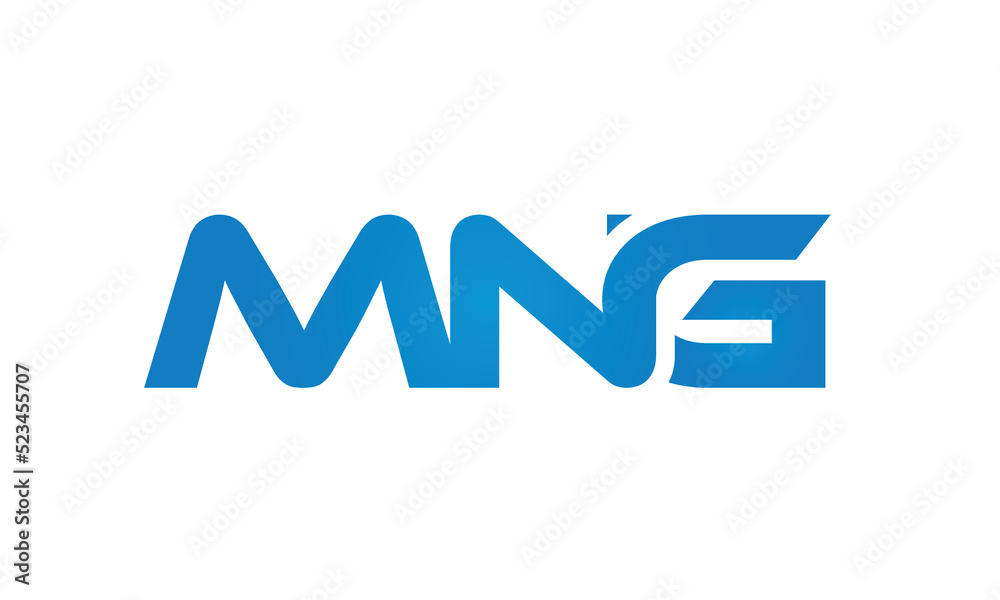 MNG letters linked logo design, Letter to letter connection monogram concepts vector alphabet