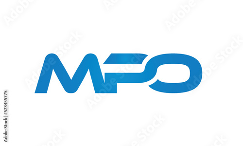 MPO letters linked logo design, Letter to letter connection monogram concepts vector alphabet