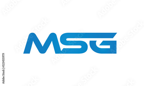 MSG letters linked logo design, Letter to letter connection monogram concepts vector alphabet