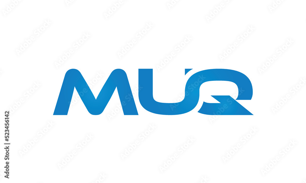 MUQ letters linked logo design, Letter to letter connection monogram concepts vector alphabet MUQ letters linked logo design, Letter to letter connection monogram concepts vector alphabet