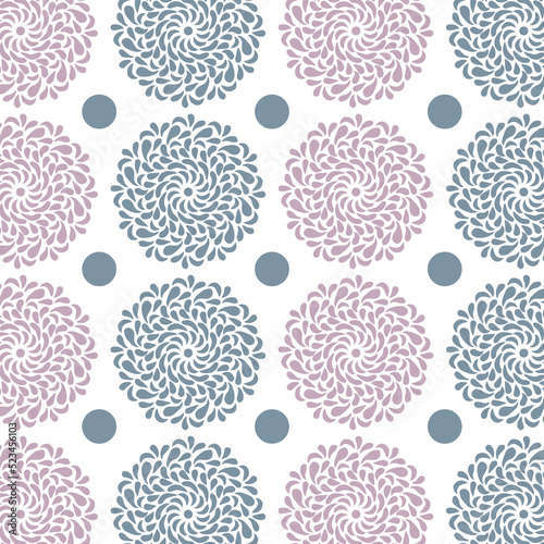 Flourish Seamless Pattern Design White Background Illustration