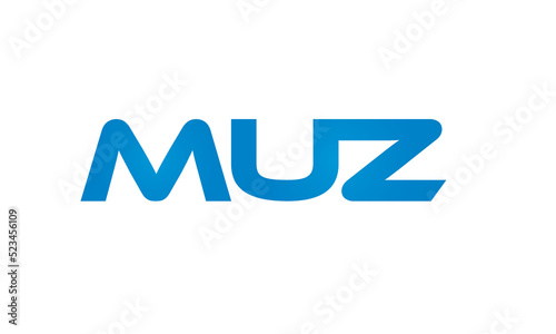 MUZ letters linked logo design, Letter to letter connection monogram concepts vector alphabet