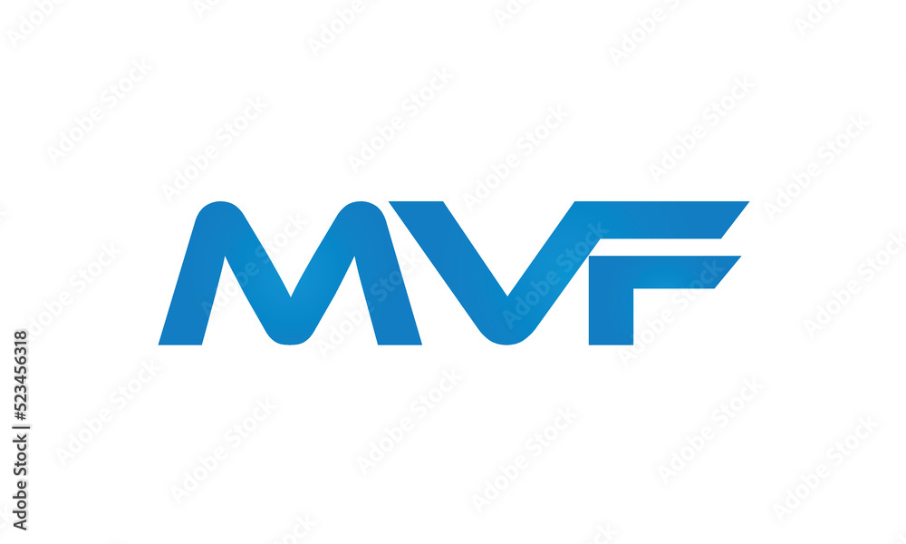 MVF letters linked logo design, Letter to letter connection monogram