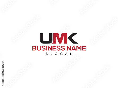 Colorful UMK Logo Icon Design, Three Alphabet umk Logo Letter For Any Type Of Business photo