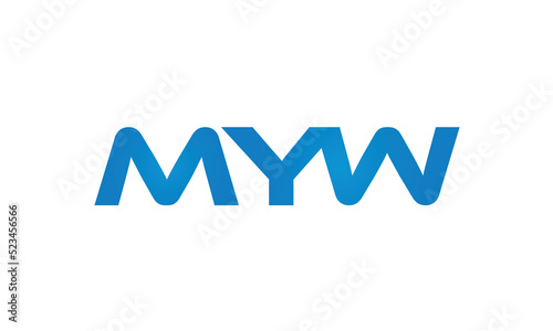 MYW letters linked logo design, Letter to letter connection monogram concepts vector alphabet