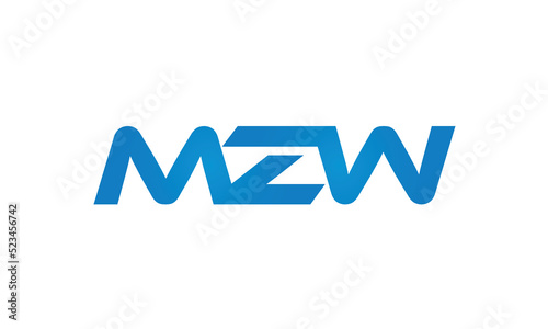 MZW letters linked logo design, Letter to letter connection monogram concepts vector alphabet