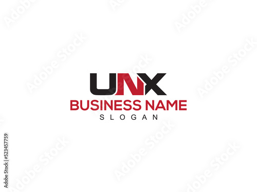 Initial UNX Logo Icon, Colorful unx Logo Letter Vector Image With Three Alphabet Letter Design For Business photo