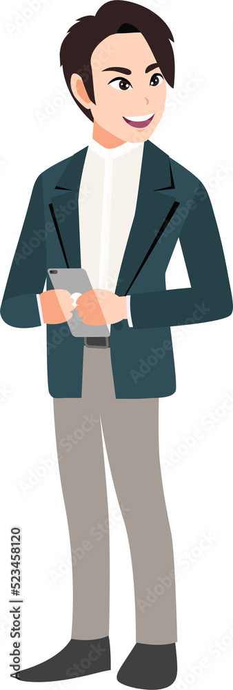 Businessman cartoon character set. Handsome business man in office style smart suit Businessman cartoon character set. Handsome business man in office style smart suit