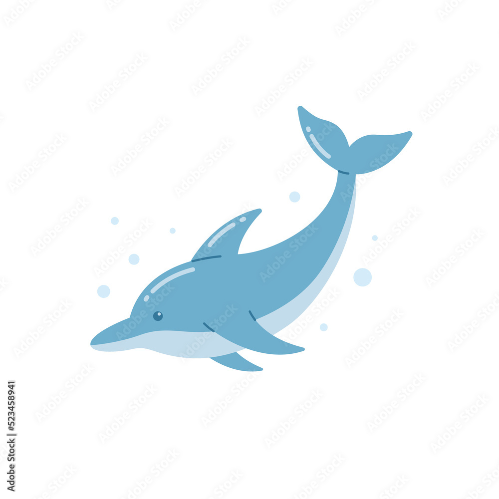 funny dolphins jump and swim vector illustration funny dolphins jump and swim vector illustration