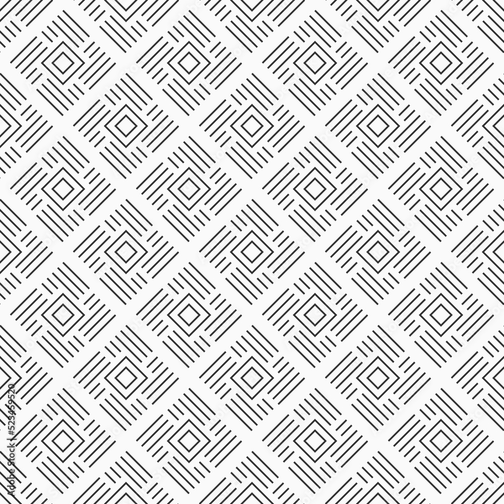 Abstract seamless vector pattern. Repeating geometric rhombuses, lattice background. Linear pattern. Black and white background. Abstract seamless vector pattern. Repeating geometric rhombuses, lattice background. Linear pattern. Black and white background.