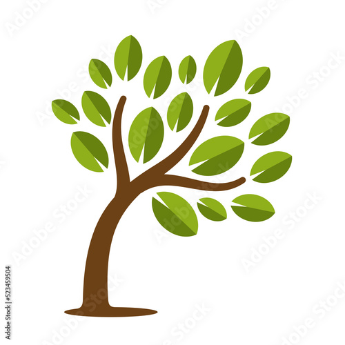 tree logo icon flat vector illustration isolated on white background