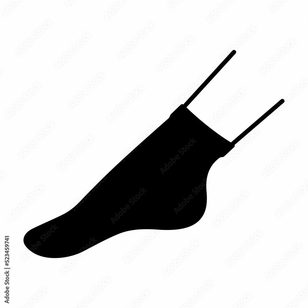 Human foot in a black short sock Human foot in a black short sock