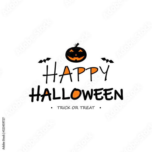 Happy Halloween Spooky glowing pumpkin background vector