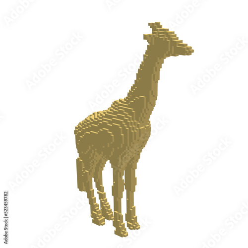 Giraffe made from cubes. Vo...