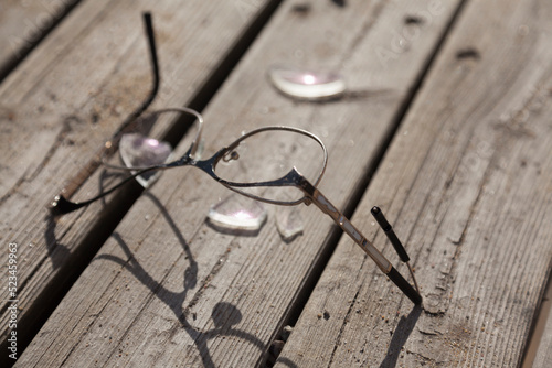 broken glasses smashed to the ground