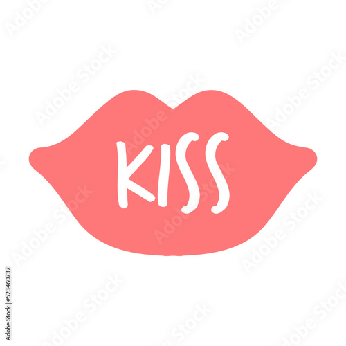 Online Kiss chat comment. Cartoon dialogue and speech bubbles with word inside. Can be used for communication, talk on internet, conversation, discussion concept