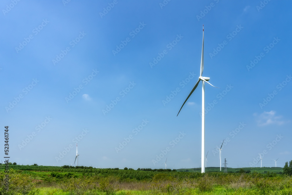 Aerial photography outdoor farmland green energy wind turbine Aerial photography outdoor farmland green energy wind turbine